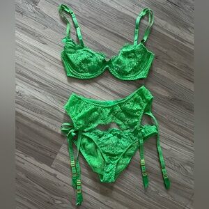Agent Provocateur Payge green lace lingerie